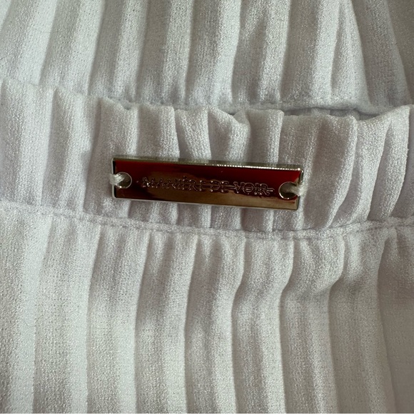 Manière De Voir Womens Pleated Mini Skirt with Laced Side Tie White 4 - Picture 10 of 12